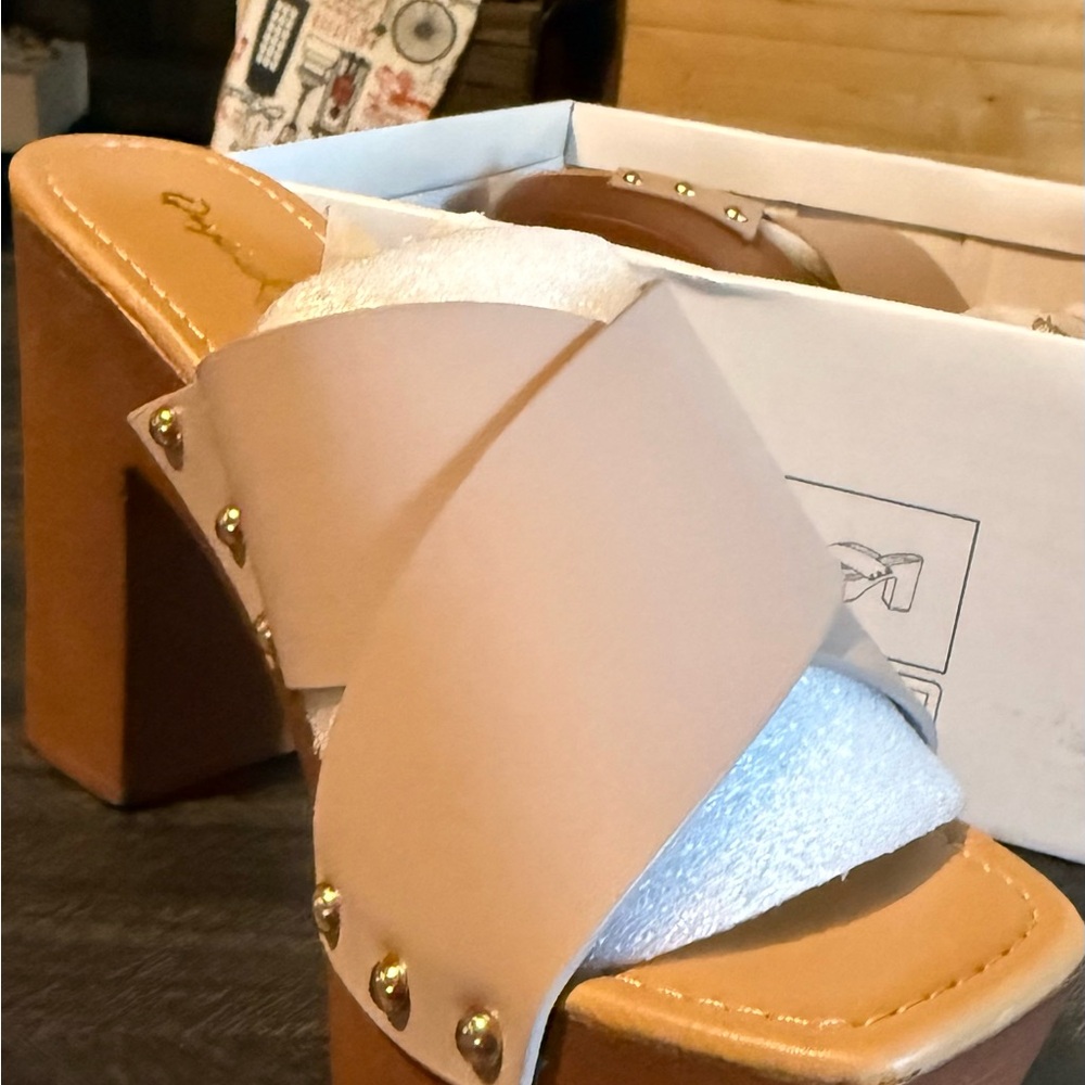 Qupid Taupe and Brown Platform Heels - Picture 2 of 4